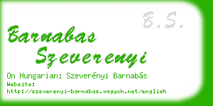 barnabas szeverenyi business card