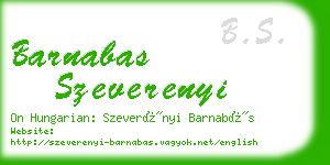 barnabas szeverenyi business card